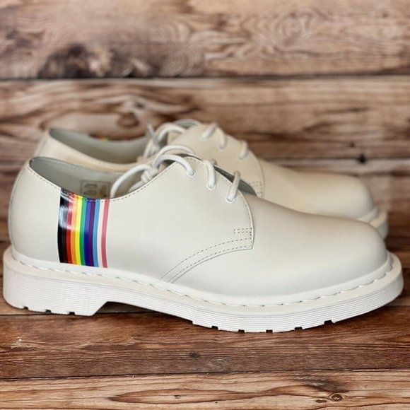 Doc Martens 1461 Pride Leather Oxford White Womens Size 10 Mens Size 9 New main image 5